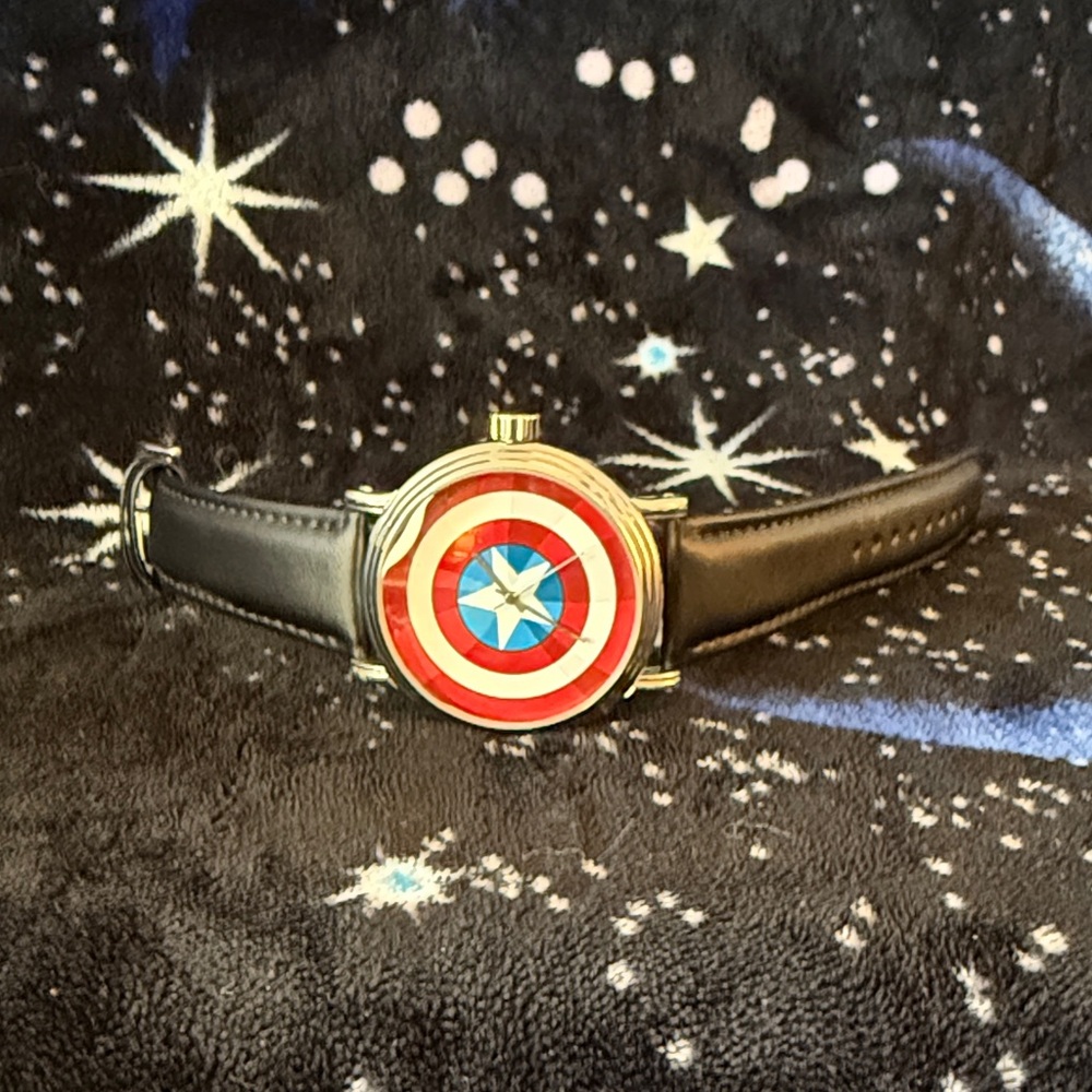 Marvel Captain America Shield Watch - Red, Blue, and Black